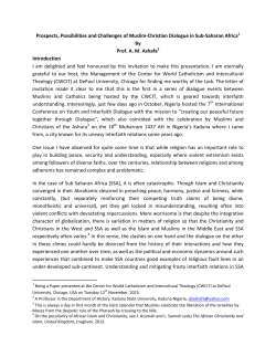 Prospects, Possibilities and Challenges of Muslim