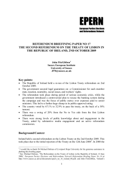 The Second Referendum on the Treaty of Lisbon in the Republic of