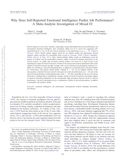 Why Does Self-Reported Emotional Intelligence Predict Job