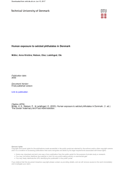 Human exposure to selcted phthalates in Denmark