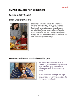 Section 1: Why Snack?