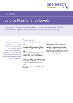 Service Maintenance Levels