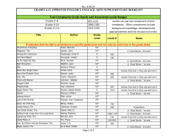 Text Complexity Grade Bands and Associated Lexile