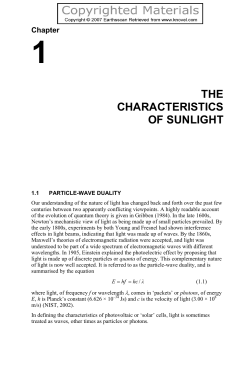 THE CHARACTERISTICS OF SUNLIGHT