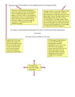 Running head: YOUR PAPER`S TITLE SHORTENED TO 50