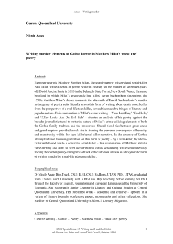 elements of Gothic horror in Matthew Milat`s `meat axe`