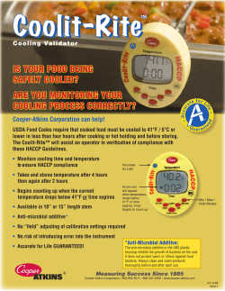 IS YOUR FOOD BEING SAFELY COOLED? ARE YOU