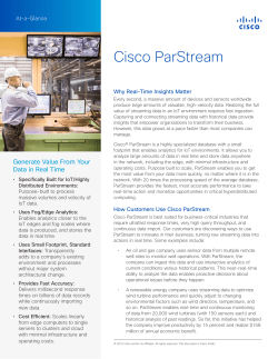 This is an at a glance document for Cisco ParStream