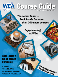 Adelaide`s best short courses Bring out your creative side with the