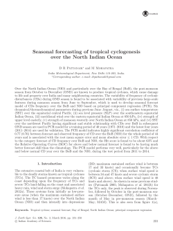 Seasonal forecasting of tropical cyclogenesis over the North Indian