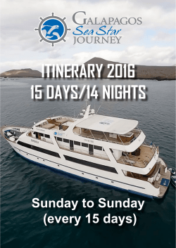 ITINERARY 2016 15 DAYS/14 NIGHTS