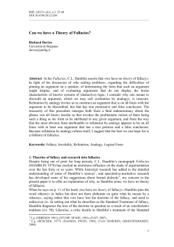 Can we have a Theory of Fallacies?