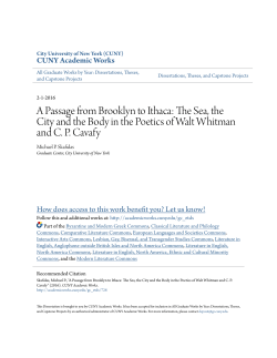 A Passage from Brooklyn to Ithaca: The Sea, the City and the Body