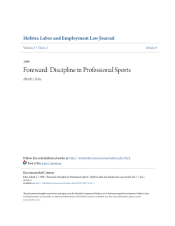 Foreward: Discipline in Professional Sports
