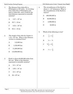 Grade 7 Mathematics Goal 1 - North Carolina Public Schools