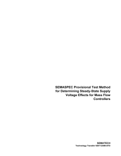 SEMASPEC Provisional Test Method for Determining Steady