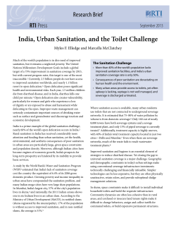 India, Urban Sanitation, and the Toilet Challenge