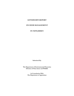 GOVERNOR`S REPORT ON DEER MANAGEMENT IN NEW JERSEY