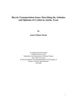 Bicycle Transportation Issues: Describing the Attitudes and Opinions