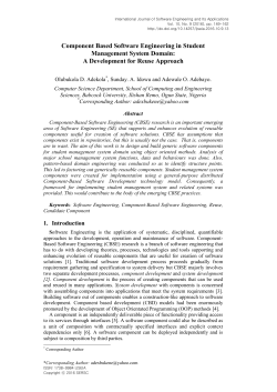 Component Based Software Engineering in Student