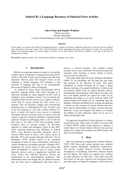 SatiricLR: a Language Resource of Satirical News Articles