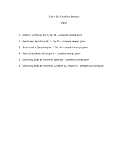 2016 &ndash; 2017 Audition Excerpts Oboe 1. Brahms, Symphony No. 4