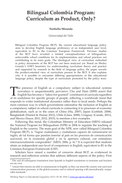 Bilingual Colombia Program: Curriculum as Product