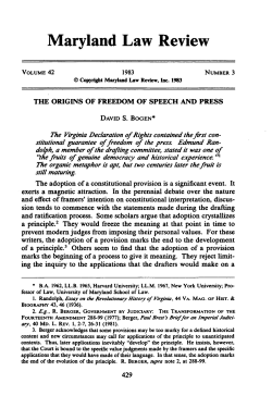The Origins of Freedom of Speech and Press