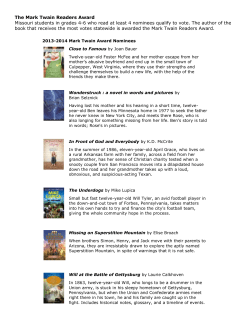The Mark Twain Readers Award Missouri students in
