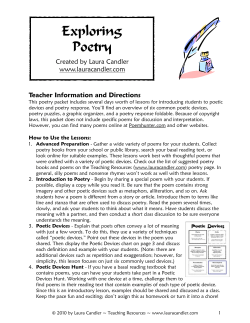 Exploring Poetic Devices