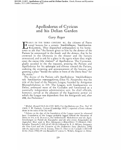 Apollodorus of Cyzicus and his Delian Garden Gary Reger