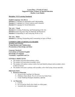 Lesson Plan: A World of Color!! Suggested Grades: Primary