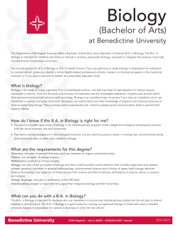 Biology - Benedictine University