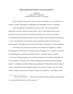 what kind of science is linguistics? - California State University, Los