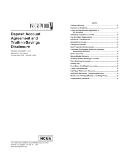 Truth In Savings - Priority One Credit Union
