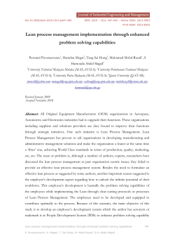 Lean process management implementation through enhanced