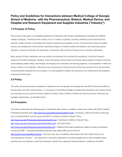 Policy and Guidelines for Interactions between Medical College of