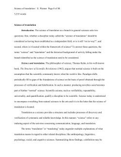Science of translation / E. Werner Page 1 of 11