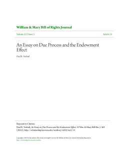 An Essay on Due Process and the Endowment Effect