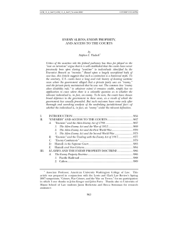 enemy aliens, enemy property, and access to the courts