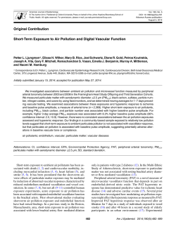 Short-Term Exposure to Air Pollution and Digital Vascular Function