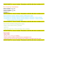 8.1 Inverse Variation