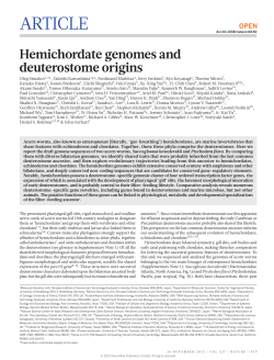Hemichordate genomes and deuterostome origins