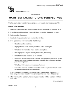 math test taking: tutors` perspectives