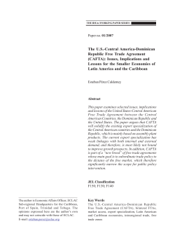 The US-Central America-Dominican Republic Free Trade Agreement