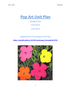 Pop Art Unit Plan - Cole Olson