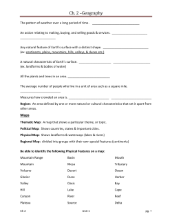 Ch. 2 Geography Study Guide