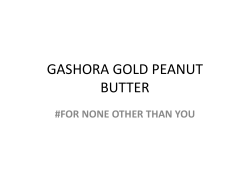 Gashora Gold: Peanut butter