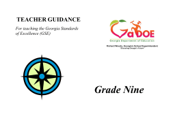 Teacher Guidance - Georgia Standards