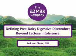 Defining Post-Dairy Digestive Discomfort beyond Lactose Intolerance